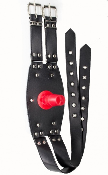 Черный узкий пояс на бедро с телесной насадкой - LOVETOY (А-Полимер) - купить с доставкой в Нижнем Тагиле