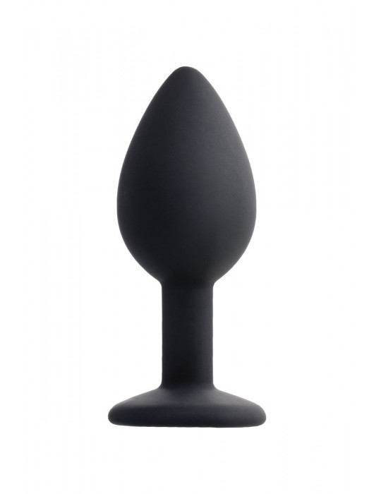 Черная анальная втулка с прозрачным стразом - 7,2 см. - POPO Pleasure - купить с доставкой в Нижнем Тагиле