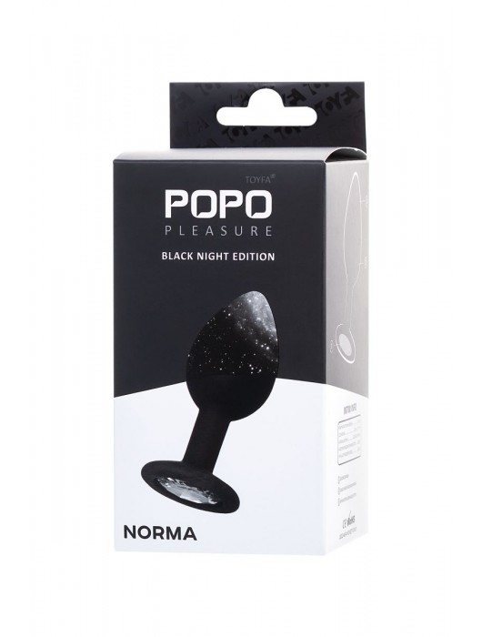 Черная анальная втулка с прозрачным стразом - 7,2 см. - POPO Pleasure - купить с доставкой в Нижнем Тагиле