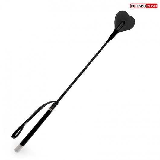 Черный стек с наконечником-сердечком - 54 см. - Notabu - купить с доставкой в Нижнем Тагиле