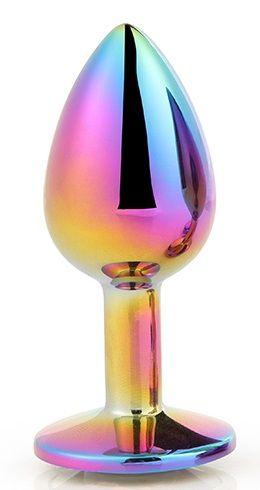 Голографическая анальная втулка с радужным кристаллом - 7,1 см. - Dream Toys - купить с доставкой в Нижнем Тагиле