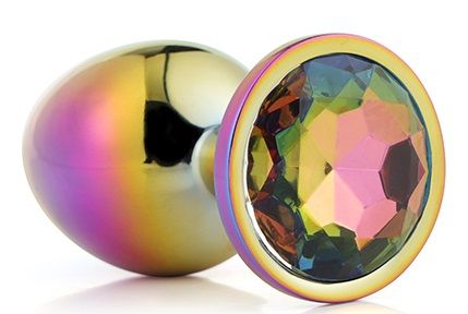 Голографическая анальная втулка с радужным кристаллом - 7,1 см. - Dream Toys - купить с доставкой в Нижнем Тагиле
