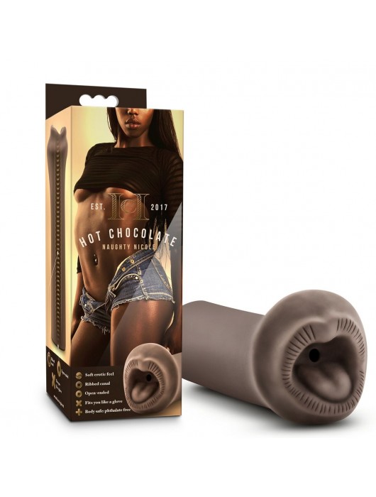 Коричневый мастурбатор-ротик Naughty Nicole - Blush Novelties - в Нижнем Тагиле купить с доставкой