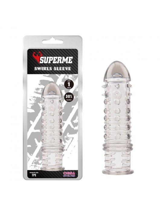 Дымчатая насадка на пенис Swirls Sleeve - 16 см. - Chisa - в Нижнем Тагиле купить с доставкой