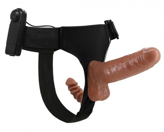 Страпон с вагинальной пробкой и вибрацией Ultra Passionate Harness - 16 см. - Baile - купить с доставкой в Нижнем Тагиле