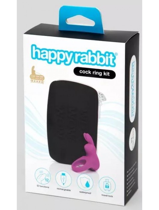 Фиолетовое эрекционное виброкольцо Happy Rabbit Cock Ring Kit - Happy Rabbit - в Нижнем Тагиле купить с доставкой