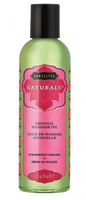 Массажное масло Naturals Strawberry Dreams с ароматом клубники - 59 мл. - Kama Sutra - купить с доставкой в Нижнем Тагиле