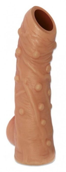 Телесная насадка с пупырышками и открытой головкой Nude Sleeve M - 12 см. - KOKOS - в Нижнем Тагиле купить с доставкой