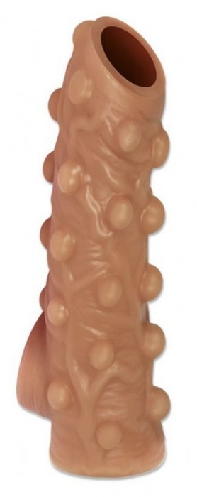 Телесная насадка с бугорками и открытой головкой Nude Sleeve L - 14 см. - KOKOS - в Нижнем Тагиле купить с доставкой