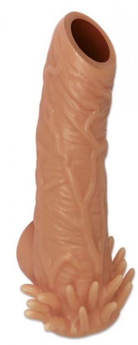 Телесная насадка с усиками и открытой головкой Nude Sleeve L - 14 см. - KOKOS - в Нижнем Тагиле купить с доставкой