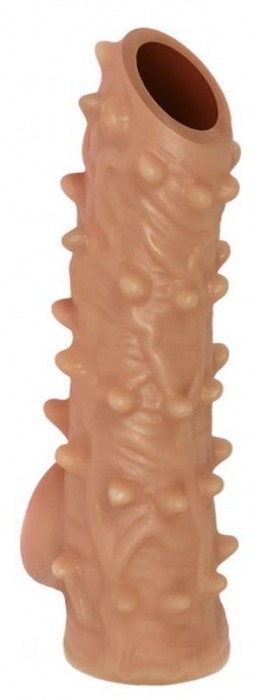 Телесная насадка с шипами и открытой головкой Nude Sleeve M - 12 см. - KOKOS - в Нижнем Тагиле купить с доставкой