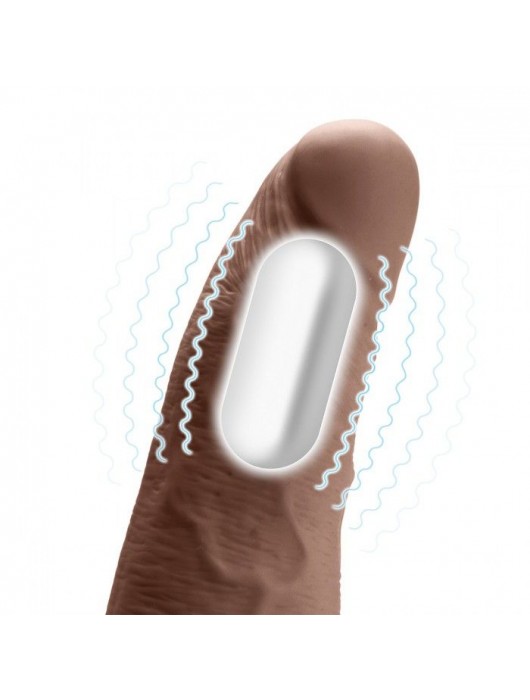 Коричневый перезаряжаемый вибрострапон - 18 см. - Lux Fetish - купить с доставкой в Нижнем Тагиле