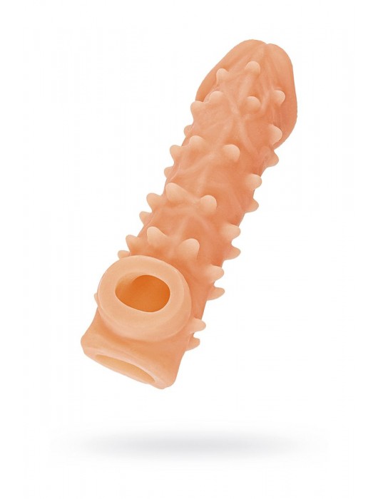 Телесная закрытая насадка с пупырышками Cock Sleeve Size S - 13,8 см. - KOKOS - в Нижнем Тагиле купить с доставкой