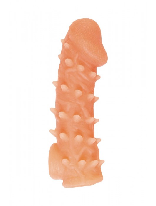 Телесная закрытая насадка с пупырышками Cock Sleeve Size S - 13,8 см. - KOKOS - в Нижнем Тагиле купить с доставкой