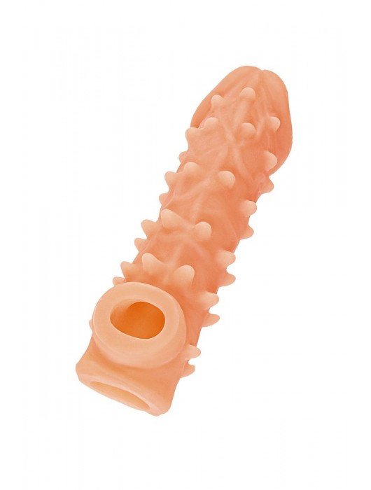 Телесная закрытая насадка с пупырышками Cock Sleeve Size S - 13,8 см. - KOKOS - в Нижнем Тагиле купить с доставкой