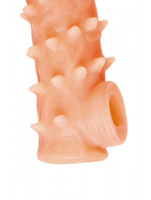 Телесная закрытая насадка с пупырышками Cock Sleeve Size S - 13,8 см. - KOKOS - в Нижнем Тагиле купить с доставкой