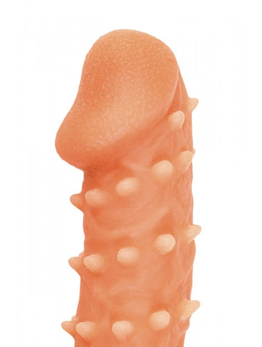 Телесная закрытая насадка с пупырышками Cock Sleeve Size S - 13,8 см. - KOKOS - в Нижнем Тагиле купить с доставкой