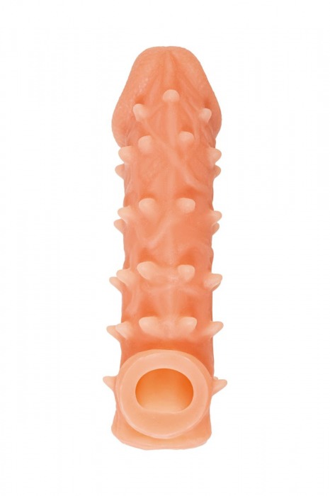 Телесная закрытая насадка с пупырышками Cock Sleeve Size M - 15,6 см. - KOKOS - в Нижнем Тагиле купить с доставкой