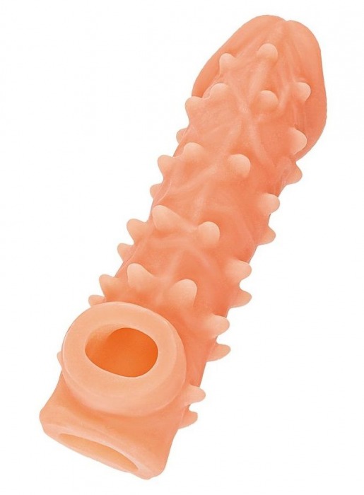 Телесная закрытая насадка с пупырышками Cock Sleeve Size L - 17,6 см. - KOKOS - в Нижнем Тагиле купить с доставкой