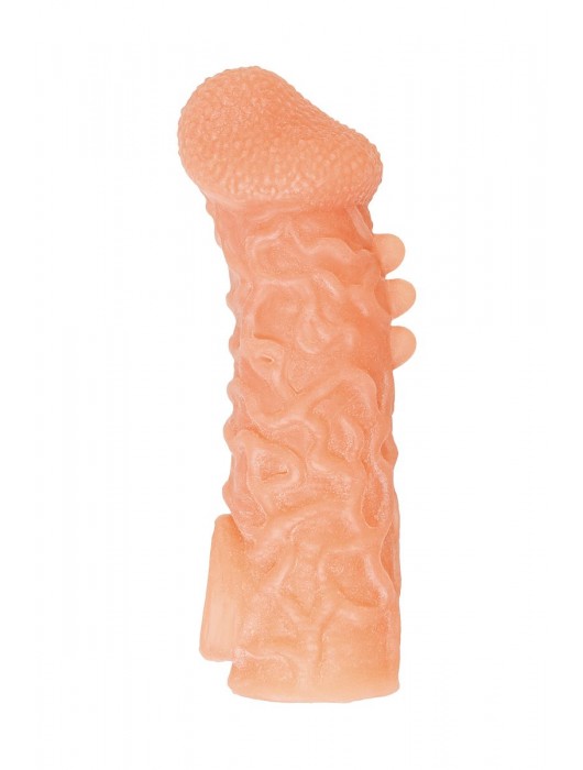 Телесная закрытая насадка с шершавой головкой Cock Sleeve Size S - 13,8 см. - KOKOS - в Нижнем Тагиле купить с доставкой