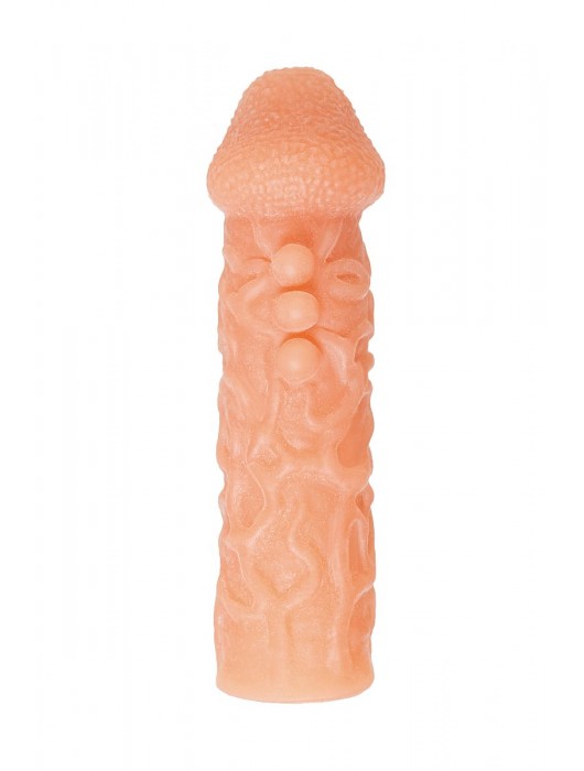 Телесная закрытая насадка с шершавой головкой Cock Sleeve Size S - 13,8 см. - KOKOS - в Нижнем Тагиле купить с доставкой