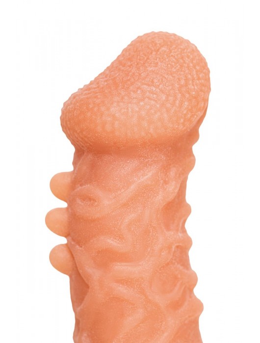 Телесная закрытая насадка с шершавой головкой Cock Sleeve Size S - 13,8 см. - KOKOS - в Нижнем Тагиле купить с доставкой