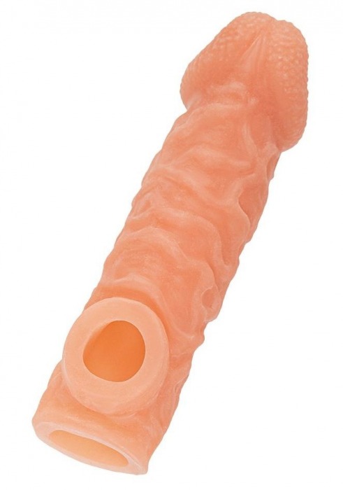 Телесная закрытая насадка с шершавой головкой Cock Sleeve Size M - 15,6 см. - KOKOS - в Нижнем Тагиле купить с доставкой