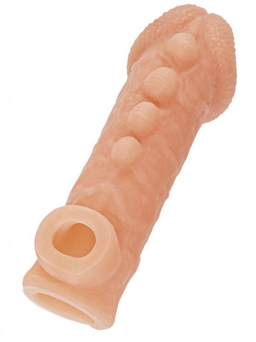 Телесная закрытая насадка с шишечками Cock Sleeve Size M - 15,6 см. - KOKOS - в Нижнем Тагиле купить с доставкой