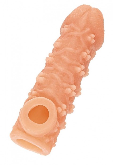 Телесная закрытая насадка с пучками шишечек Cock Sleeve Size M - 15,6 см. - KOKOS - в Нижнем Тагиле купить с доставкой