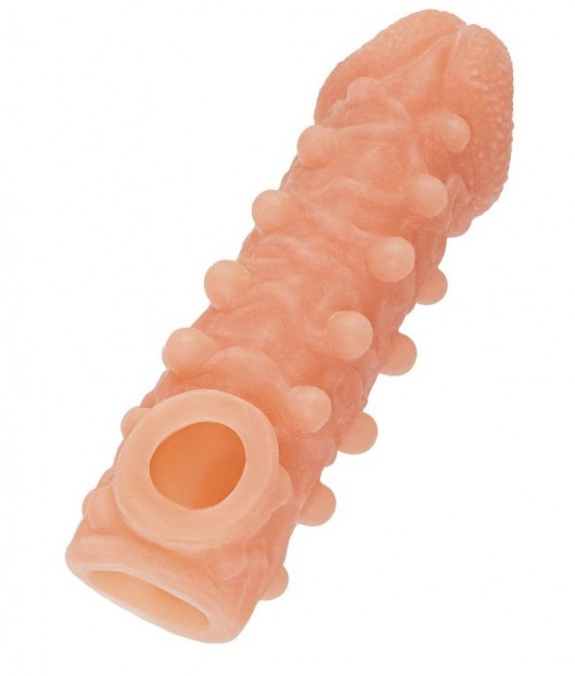 Телесная закрытая насадка с шариками Cock Sleeve Size M - 15,6 см. - KOKOS - в Нижнем Тагиле купить с доставкой