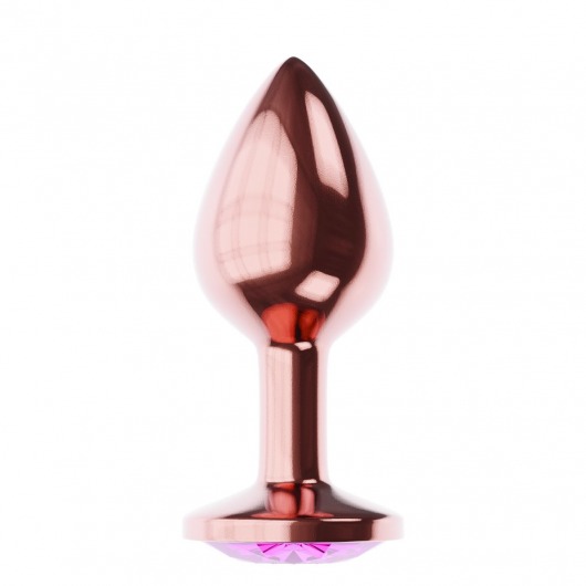 Пробка цвета розового золота с лиловым кристаллом Diamond Quartz Shine L - 8,3 см. - Lola Games - купить с доставкой в Нижнем Тагиле
