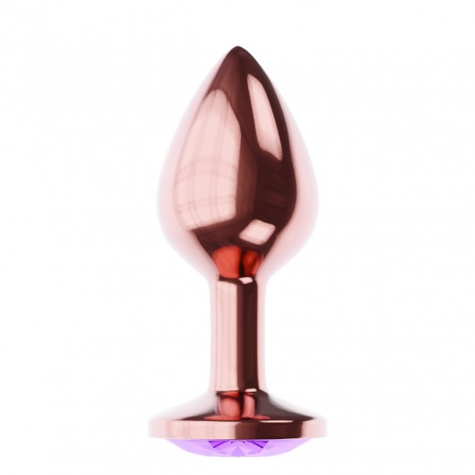 Пробка цвета розового золота с фиолетовым кристаллом Diamond Amethyst Shine L - 8,3 см. - Lola Games - купить с доставкой в Нижнем Тагиле