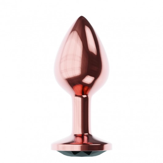 Пробка цвета розового золота с черным кристаллом Diamond Jet Shine L - 8,3 см. - Lola Games - купить с доставкой в Нижнем Тагиле