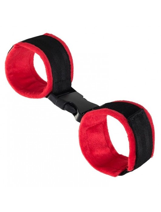 Красно-черные велюровые оковы Anonymo - ToyFa - купить с доставкой в Нижнем Тагиле