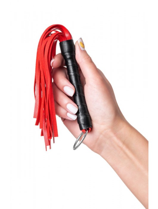 Красно-черный флоггер Anonymo - 28 см. - ToyFa - купить с доставкой в Нижнем Тагиле