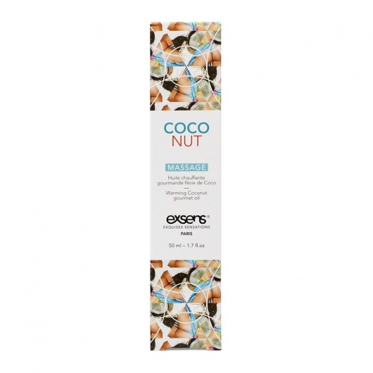 Разогревающее массажное масло с ароматом кокоса Gourmet Coconut - 50 мл. - Exsens - купить с доставкой в Нижнем Тагиле