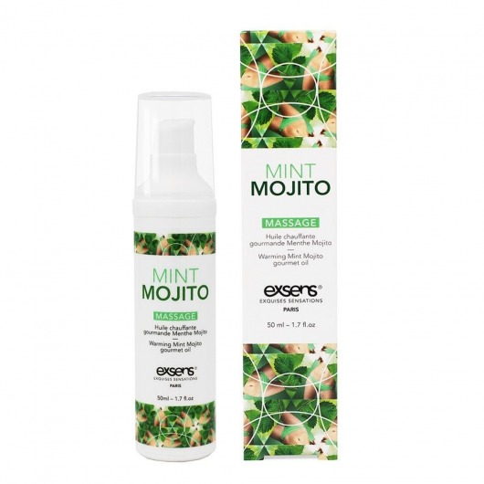 Разогревающее массажное масло с ароматом мохито Gourmet Mint Mojito - 50 мл. - Exsens - купить с доставкой в Нижнем Тагиле