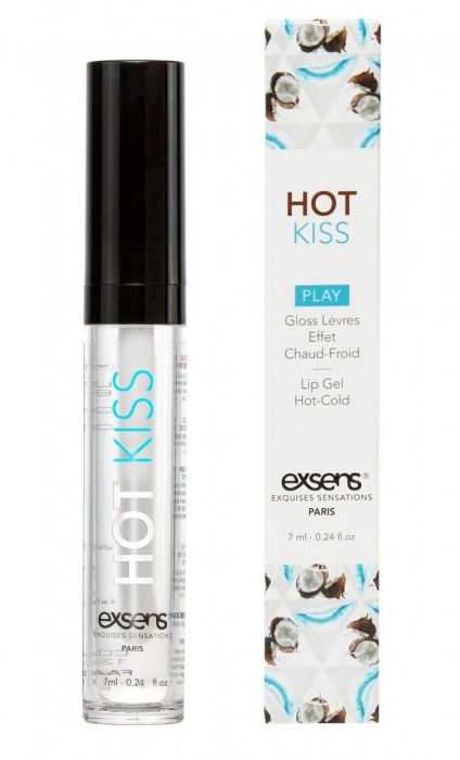 Блеск для губ Hot Kiss Coconut с ароматом кокоса - 7 мл. - Exsens - купить с доставкой в Нижнем Тагиле