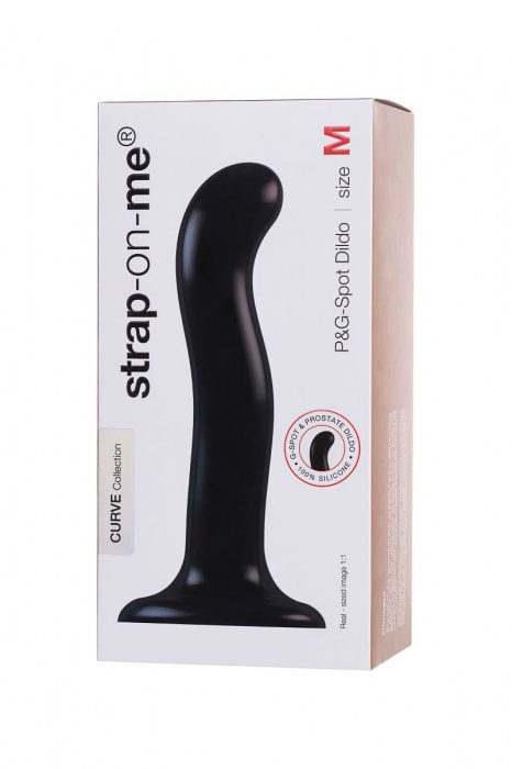 Черный стимулятор для пар P G-Spot Dildo Size L - 19 см. - Strap-on-me - в Нижнем Тагиле купить с доставкой