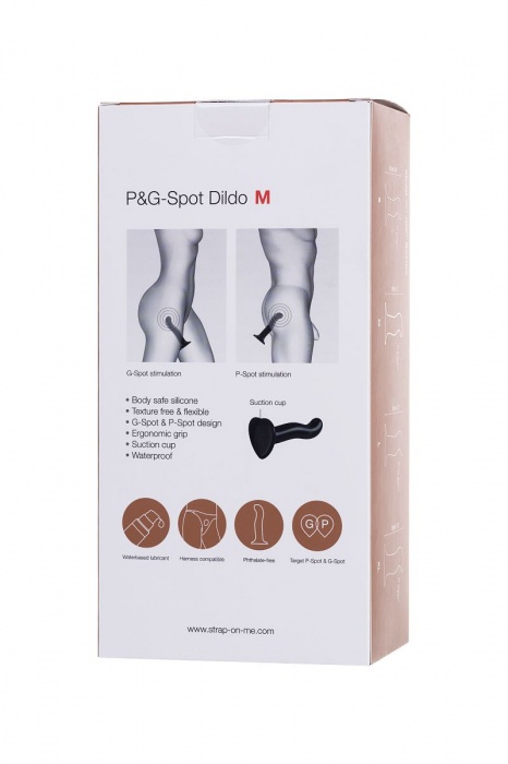 Черный стимулятор для пар P G-Spot Dildo Size L - 19 см. - Strap-on-me - в Нижнем Тагиле купить с доставкой