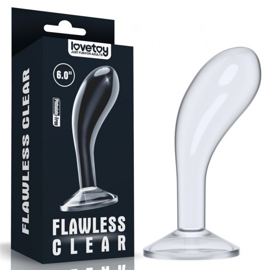 Прозрачный стимулятор простаты Flawless Clear Prostate Plug - 15 см. - Lovetoy - в Нижнем Тагиле купить с доставкой