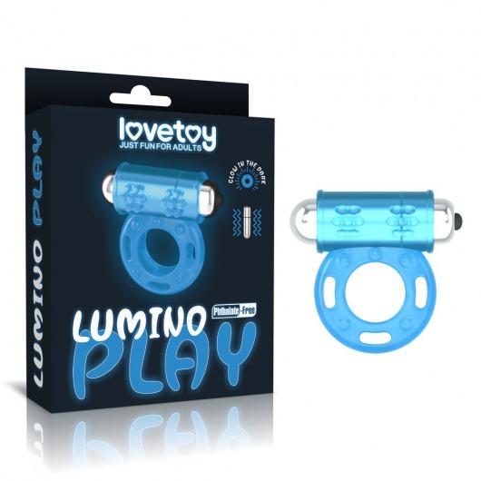 Голубое, светящееся в темноте эрекционное виброкольцо Lumino Play Vibrating Penis Ring - Lovetoy - в Нижнем Тагиле купить с доставкой