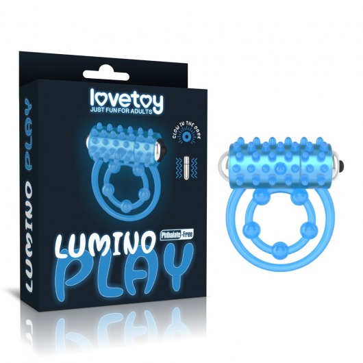 Голубое, светящееся в темноте виброкольцо Lumino Play Vibrating Penis Ring - Lovetoy - в Нижнем Тагиле купить с доставкой
