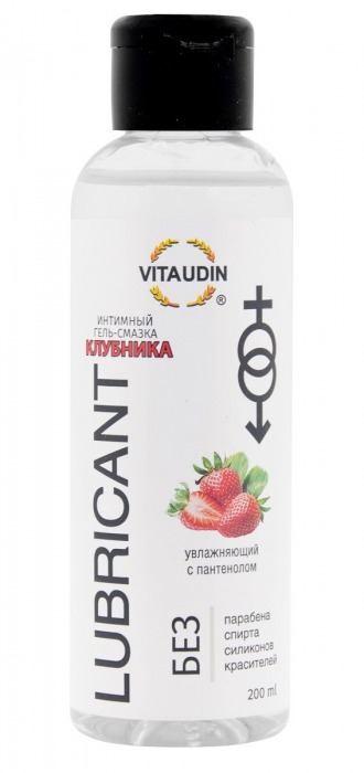 Интимный гель-смазка на водной основе VITA UDIN с ароматом клубники - 200 мл. - VITA UDIN - купить с доставкой в Нижнем Тагиле