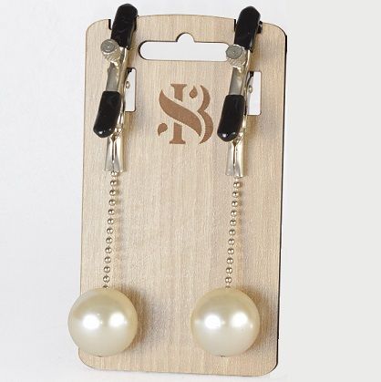 Зажимы на соски с бусинами под жемчуг Pearl - Sitabella - купить с доставкой в Нижнем Тагиле