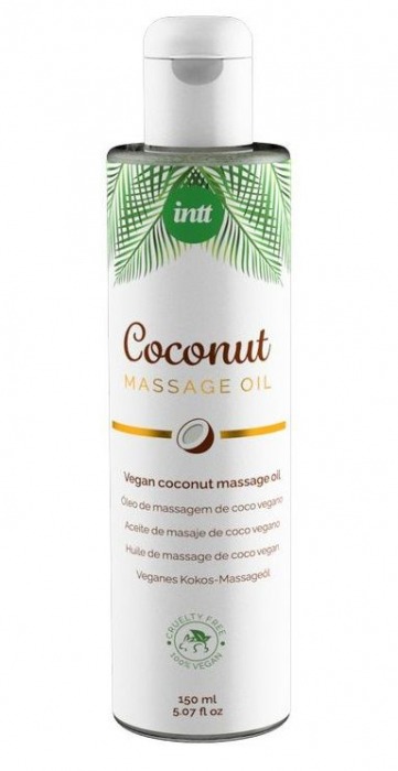 Массажное масло Vegan Coconut - 150 мл. - INTT - купить с доставкой в Нижнем Тагиле