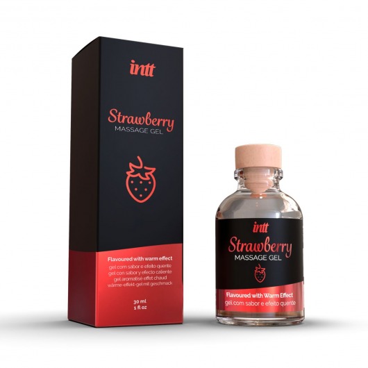 Массажный гель с ароматом клубники Strawberry - 30 мл. - INTT - купить с доставкой в Нижнем Тагиле