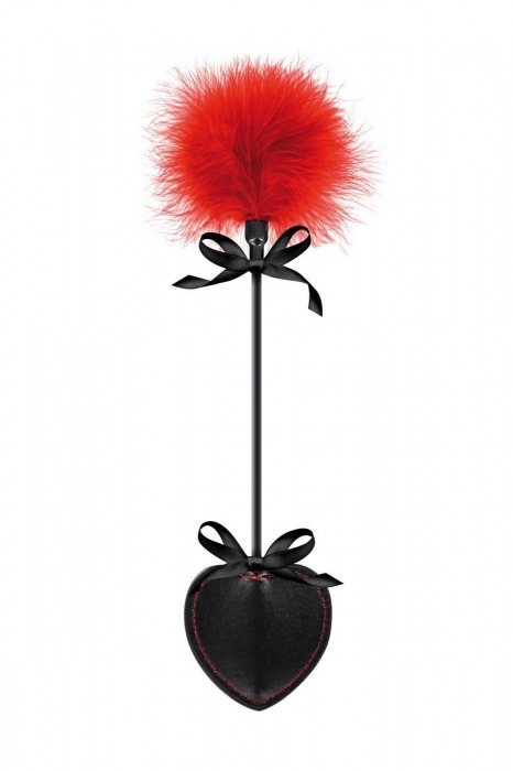 Стек с пуховкой Sweet Caress Feather Whip - 44 см. - Sweet Caress - купить с доставкой в Нижнем Тагиле