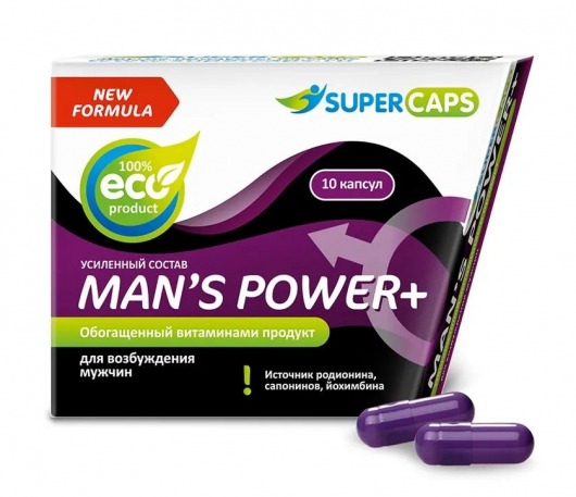 Возбуждающее средство для мужчин Mans Power plus - 10 капсул (0,35 гр.) +1 в подарок - SuperCaps - купить с доставкой в Нижнем Тагиле