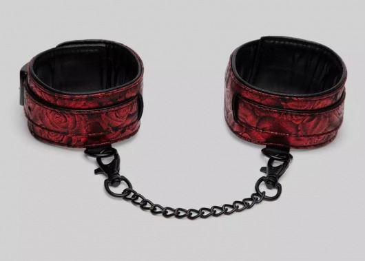 Красно-черные оковы Reversible Faux Leather Ankle Cuffs - Fifty Shades of Grey - купить с доставкой в Нижнем Тагиле